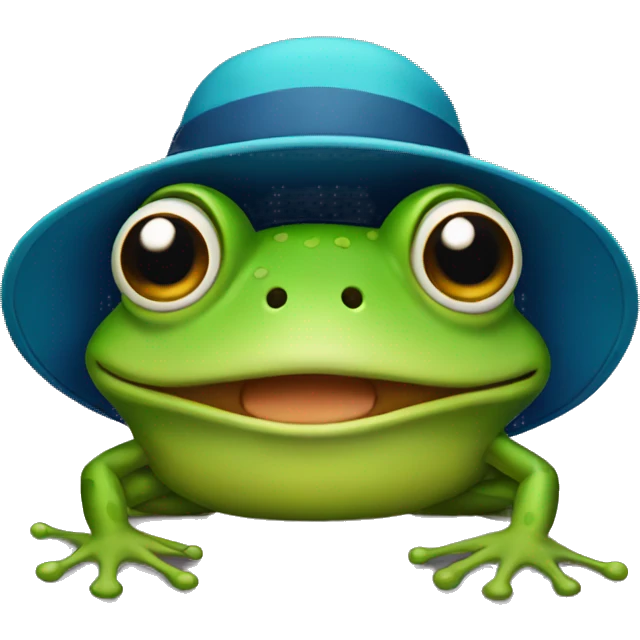 frog wearing a hat emoji