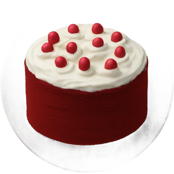 Red velvet cake on a plate emoji