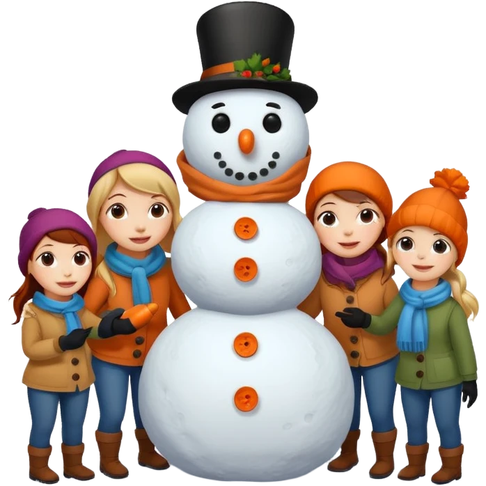 people making a snowman emoji
