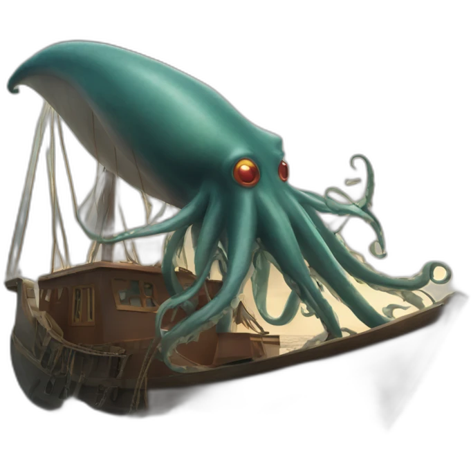 giant-squid-attacking-boat emoji