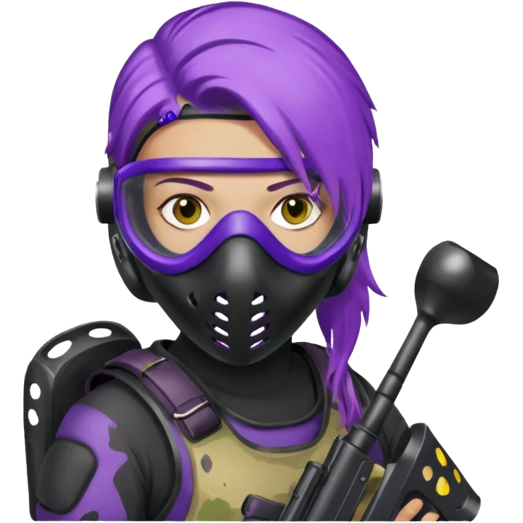 purple haired painitball player emoji