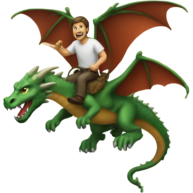 A man flying a dragon emoji