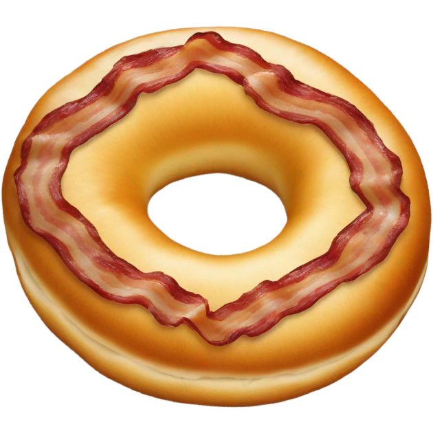 A bagel with bacon inside emoji
