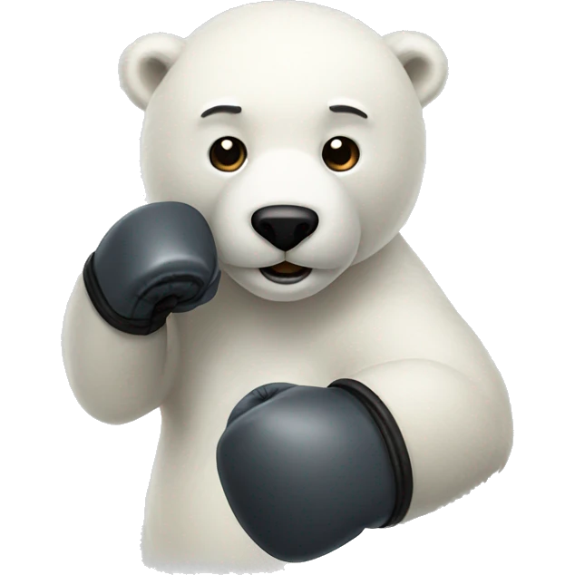 Polar bear with fighting gloves emoji