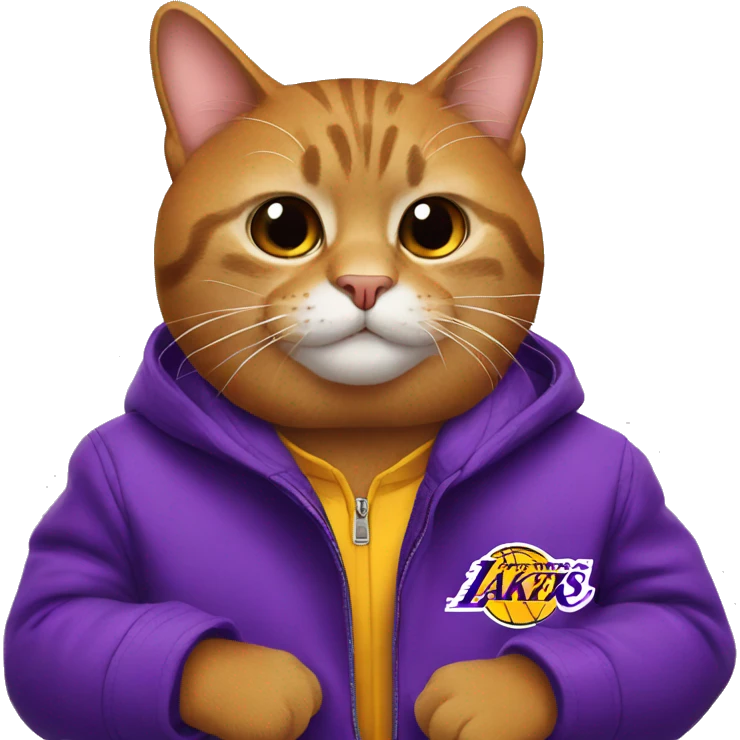 One cat use a coat to the lakers emoji