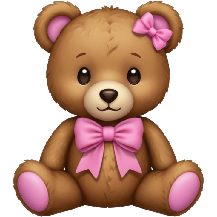 Cute teddy bear with a pink bow. emoji
