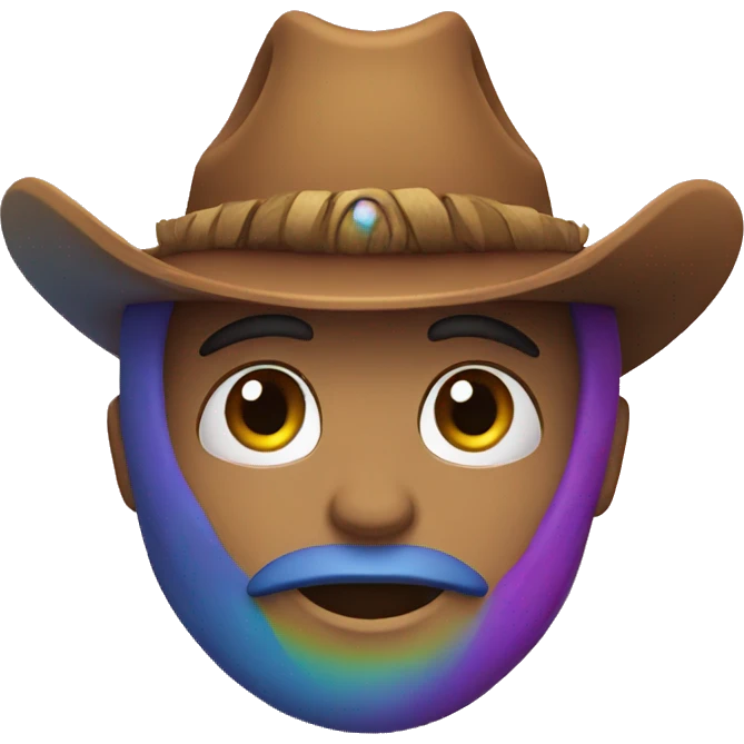 rainbow cowboy face emoji