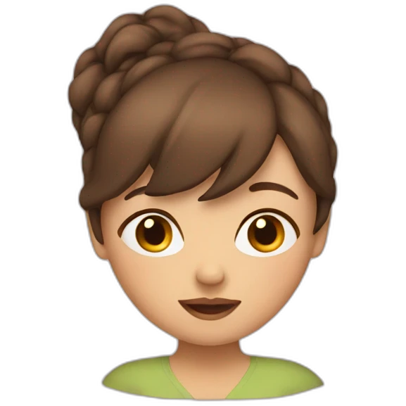 brown hair pregnant woman with bang emoji