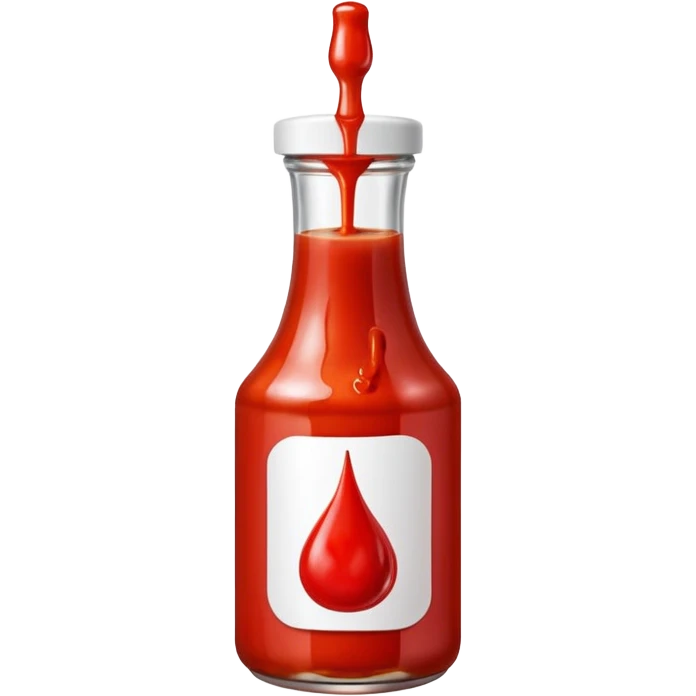 A single bottle of spicy sauce, keep it plain no branding or text. Add a drip effect to this. emoji