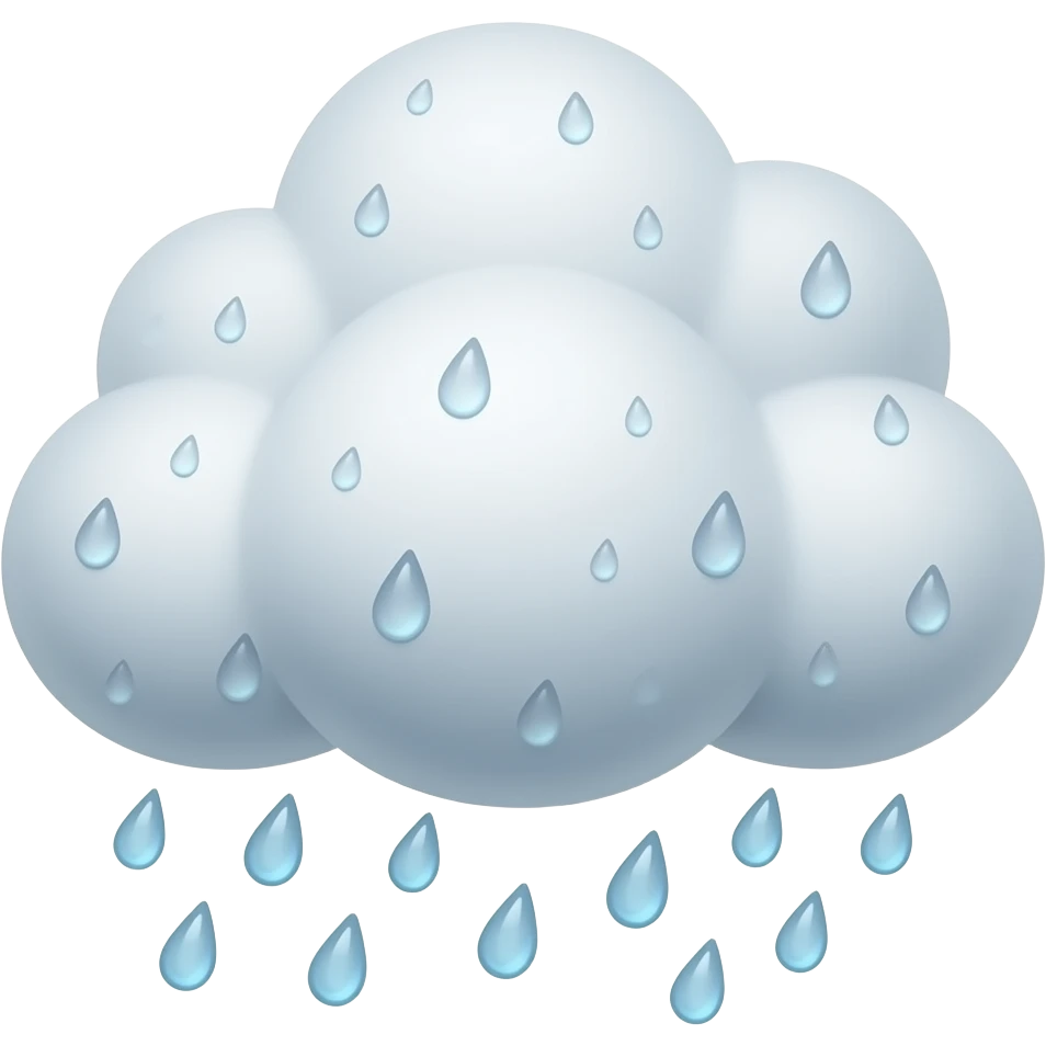 big fluffy textured rain cloud without background emoji
