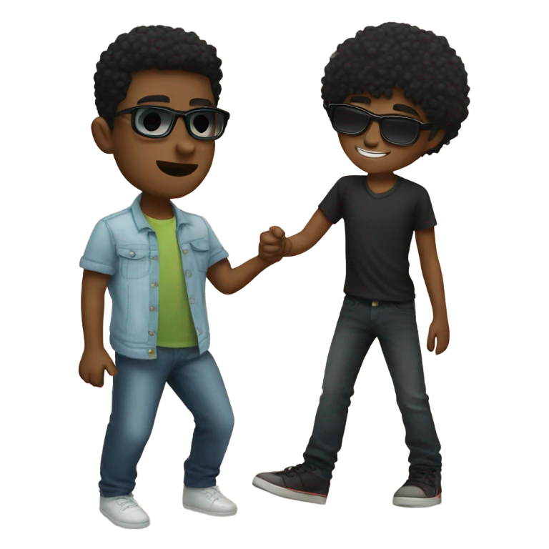 black hair boy with glasses kissing blonde hair boy with sunglasses emoji