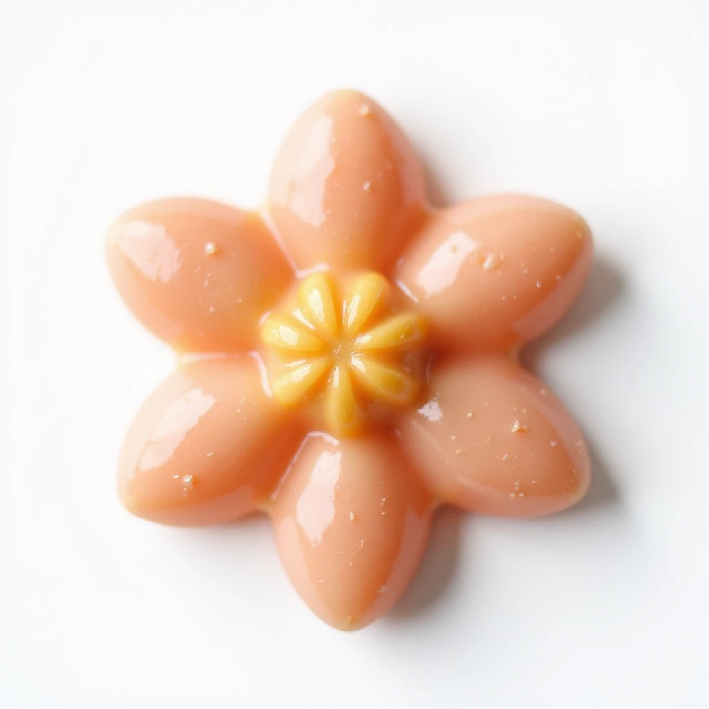 realistic flower bud-shaped candy, isolated on transparent background, no visible background emoji