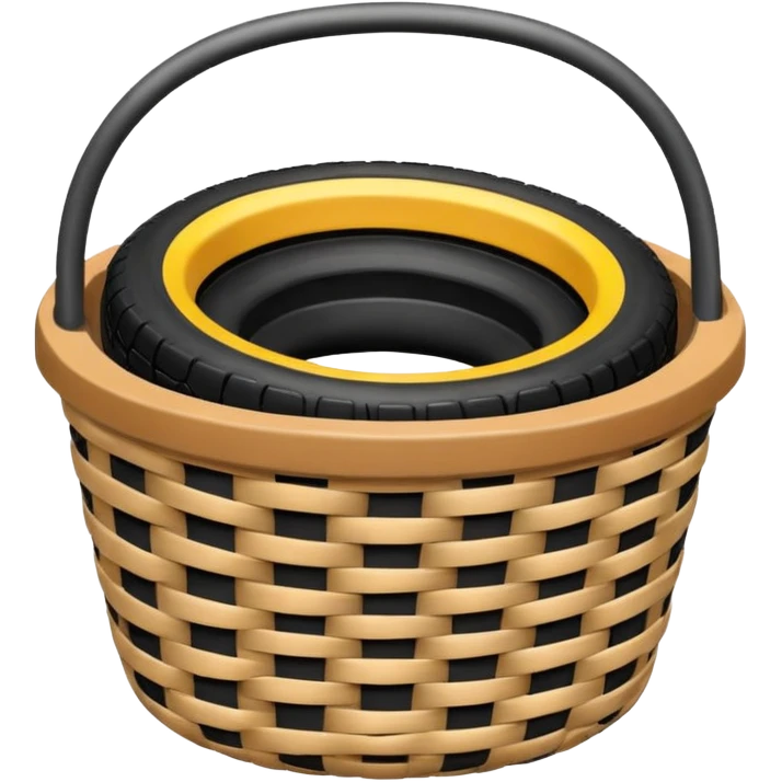 Basket with tire emoji
