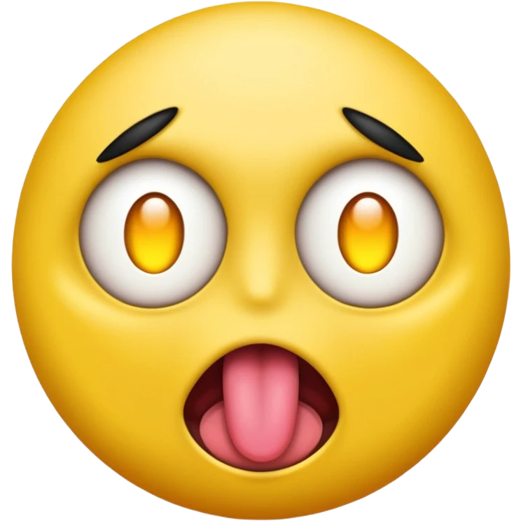 Generate an emoji with yellow lazer eyes, with his tongue out emoji