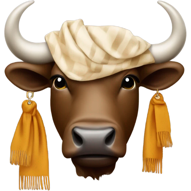 Buffalo head with Louis Vuitton scarf around its neck emoji