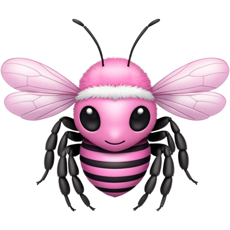 Pink and white bee emoji