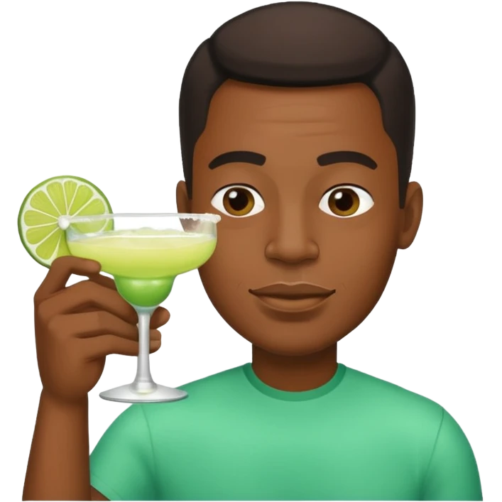 Black man chugging margaritas emoji