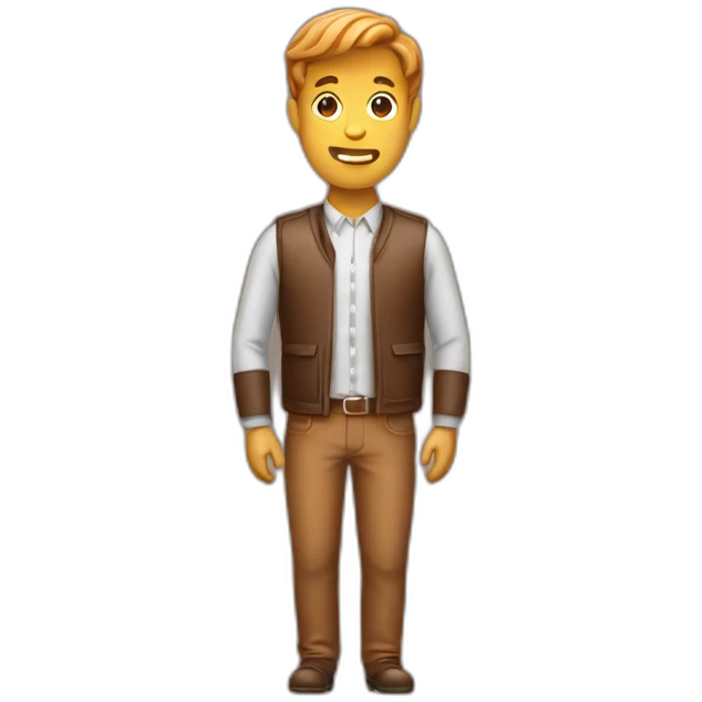 a man with caramel and pork emoji