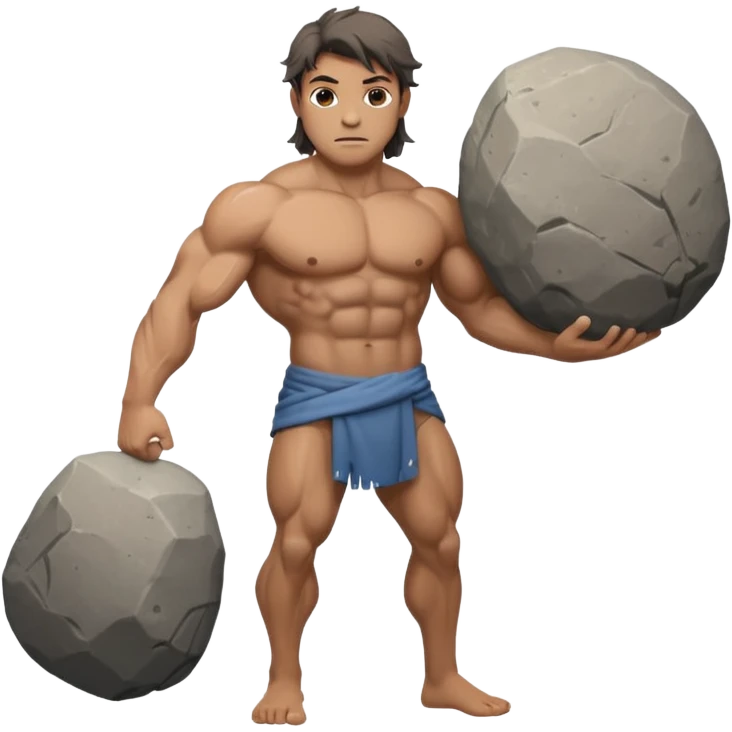 Atlas the greek god with a boulder and clothes emoji