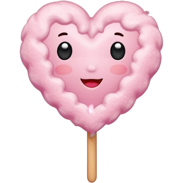 Cotton Candy, Heart-Shaped Cotton Candy – soft pink heart form with sparkle  emoji
