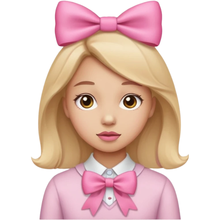 Una chica con moño Rosa para girls emoji