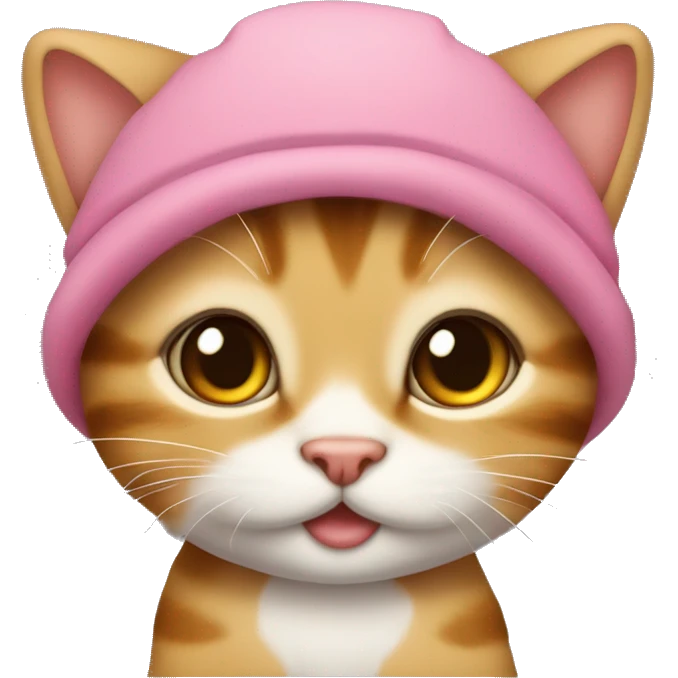 Gatito bebé con gorrito de fresita emoji