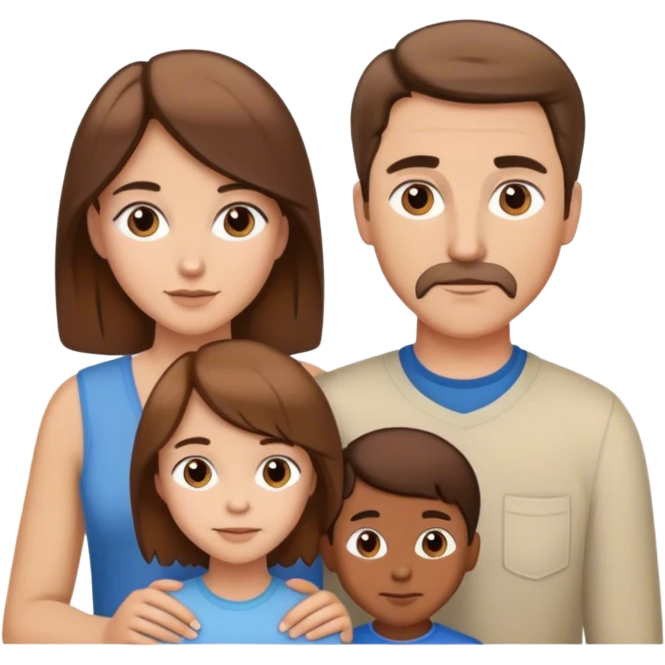 White Canadian family with brown hair emoji