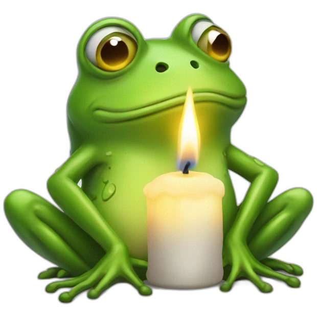 work dead frog with candle emoji