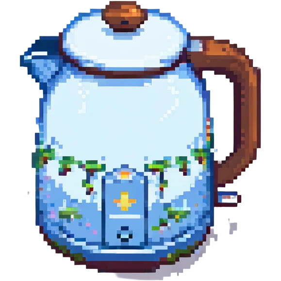 electric kettle, pixel art style emoji