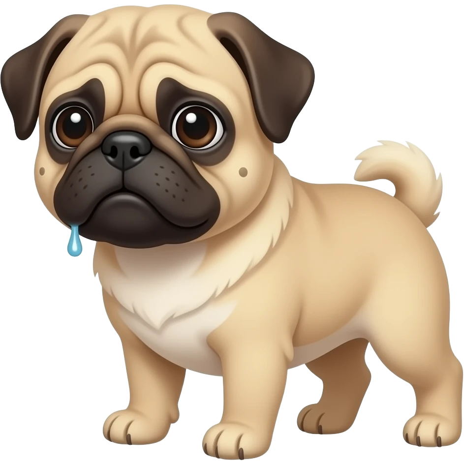 a sad pug emoji