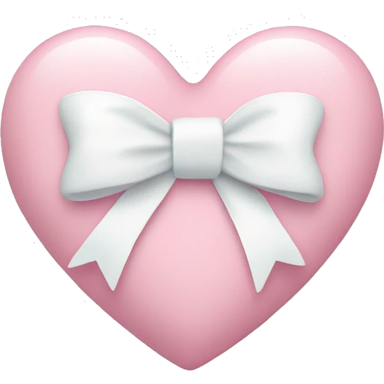 Pastel pink heart with white bow emoji