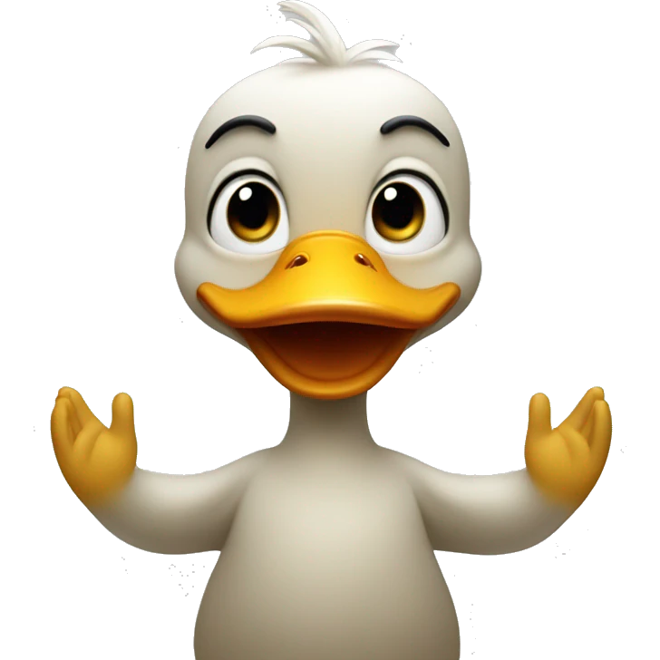 Duck hold hands ups up  emoji