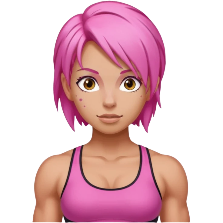 gym girl with pink hair emoji