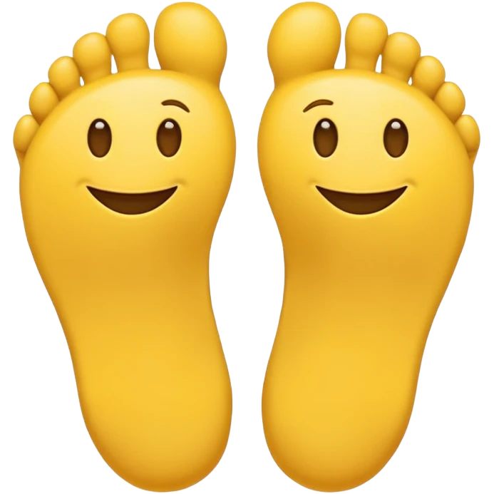 Smiling emoji with feet behind emoji
