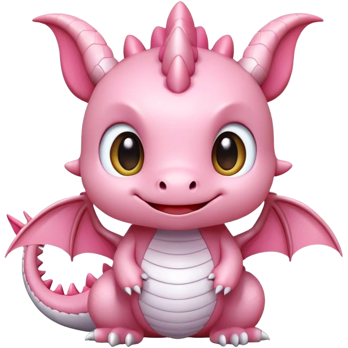 Cute light pink dragon, sanrio emoji