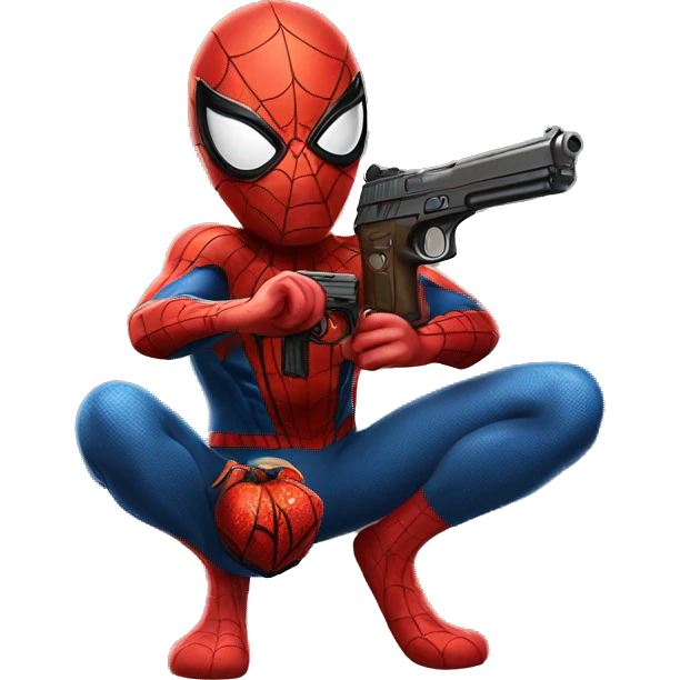 Spider man with a gun emoji