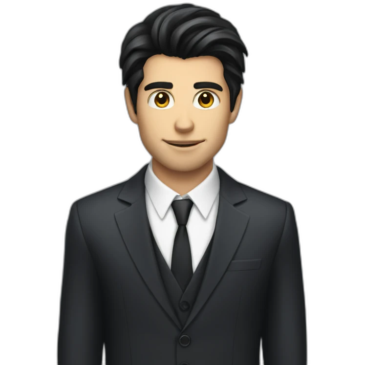 dark haired giga chad in suit emoji