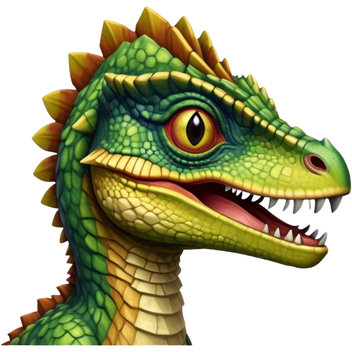 highly realistic dilophosaurus emoji