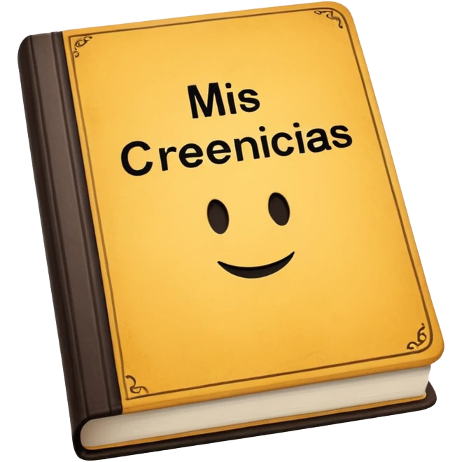 a book with the name "mis creencias" emoji