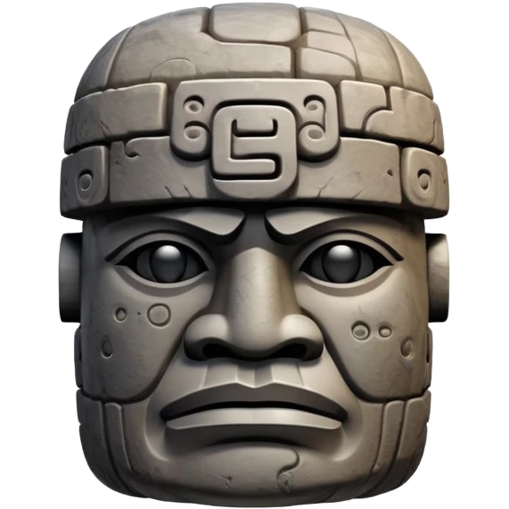 Olmec stone head, ancient Mesoamerican civilization emoji
