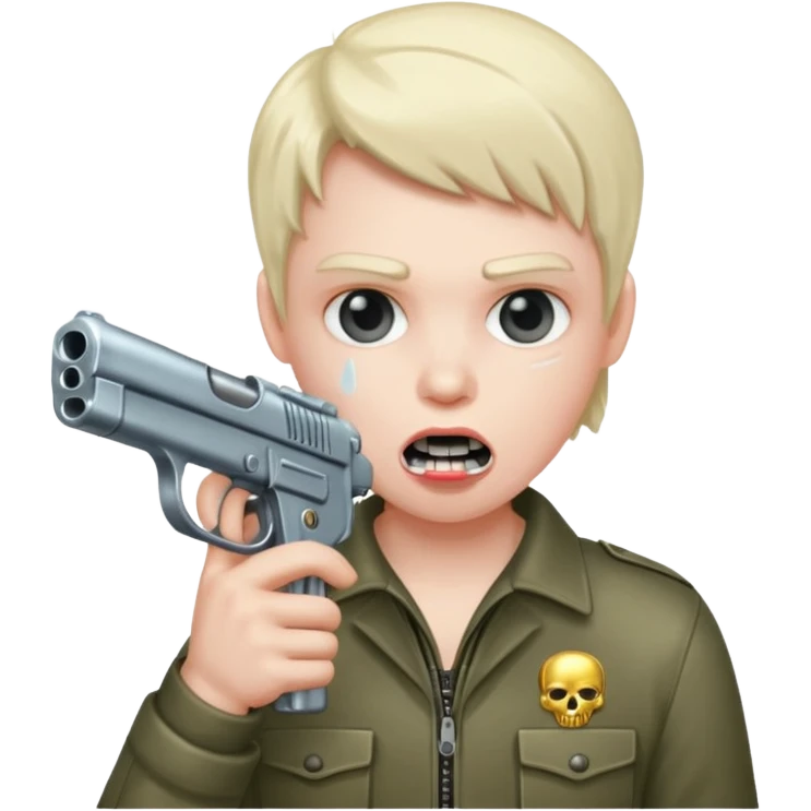 Gun in mouth emoji