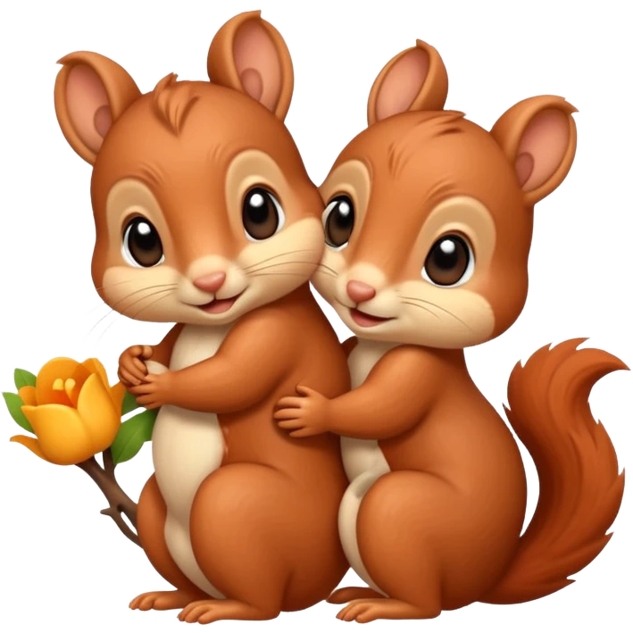 Cute baby squirrels cuddling emoji