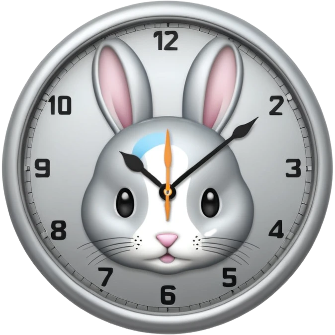 Silver bunny clock  emoji