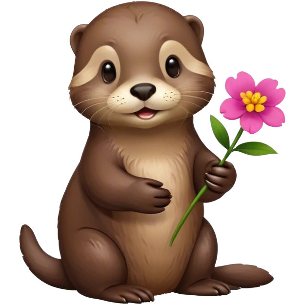 Otter with flower emoji