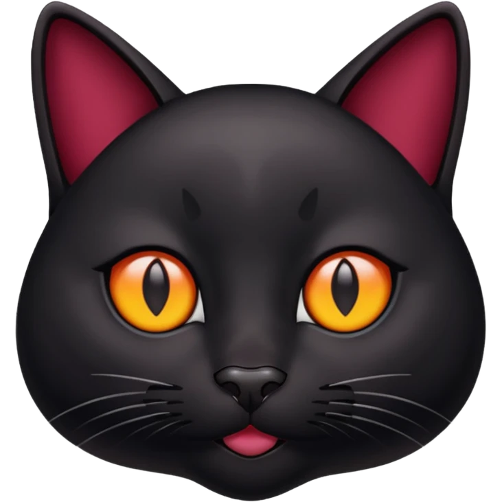Black cat with burgundy node emoji