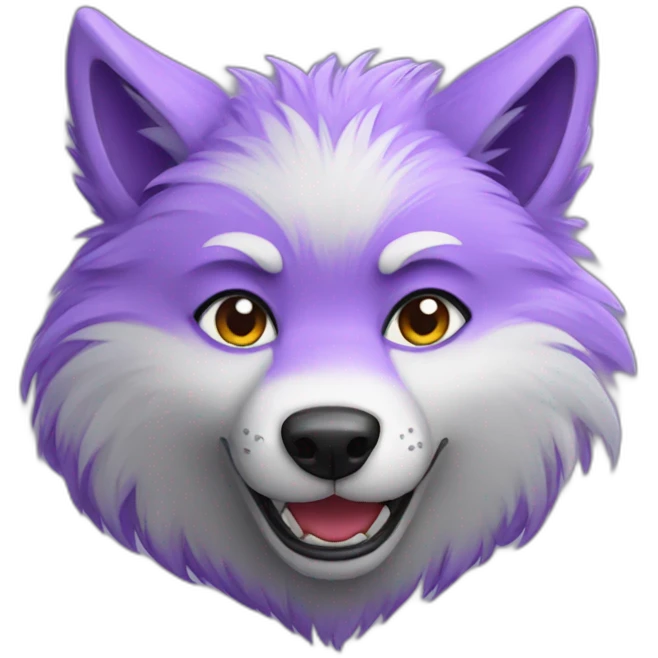 Purple furry wolf emoji