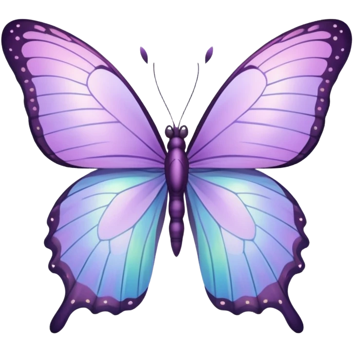 Pastel lilac iridescent butterfly emoji
