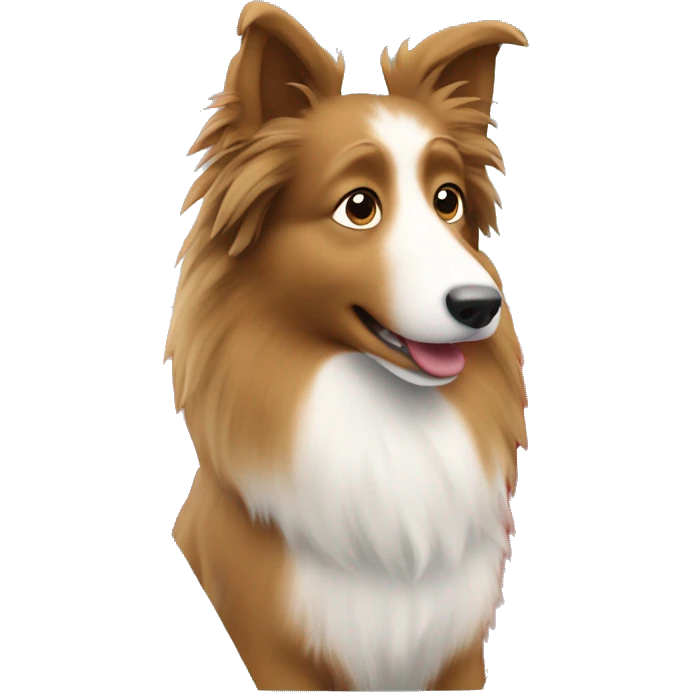 Shetland sheepdog driving emoji