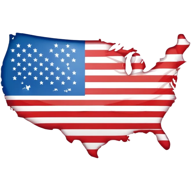 USA outline colored like the USA flag emoji