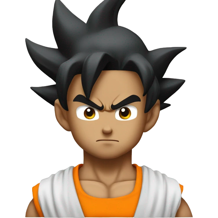 Son Goku with a serious face emoji